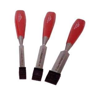 Footprint 85 Series 123106 Set of 3 Red Acetate Handle Wood Chisels 1 