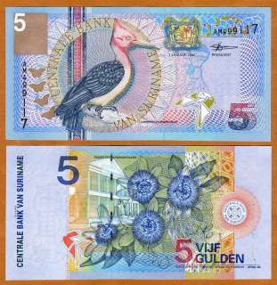 LOT Suriname / Surinam 5 x 5 Gulden, 2000, P 146 UNC  