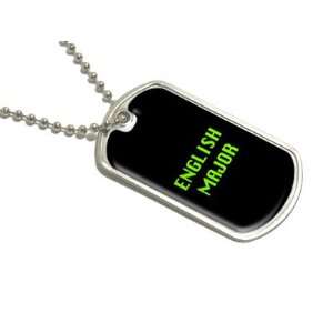 English Major   Military Dog Tag Luggage Keychain