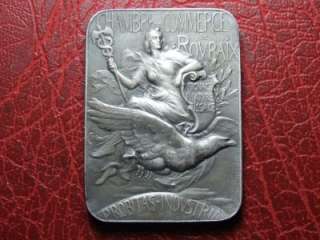 Art nouveau chamber of commerce of ROVBAIX silver medal by Hippolyte J 