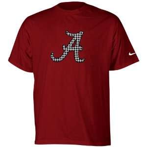 Nike Alabama Crimson Tide Crimson Houndstooth Logo T shirt  