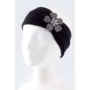  Fashion Hair Accessory ~Black Acrylic Rhinestone Flower 