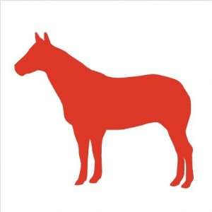   Horse Stretched Wall Art Size 18 x 18, Color Red