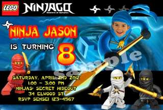 Custom Ninjago Ninja Lego Birthday Party Ticket Invitations  