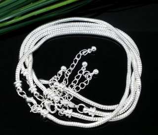 10Pcs Lobster Clasp Snake Chain European Bead Bracelets  