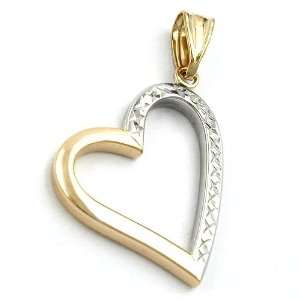  PENDANT, HEART BICOLOR, GOLD 9K, NEW DE NO Jewelry
