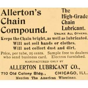  1896 Ad Allerton Lubricant Chicago Chain Compound Bicycle Bike 