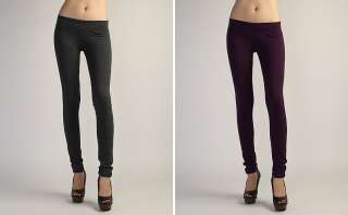MOGAN Colored Pull On Clean SKINNY PANTS Stretch Ponte Jegging Legging 