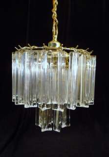 Petite Murano Venini crystal three tier three light drop chandelier 70 