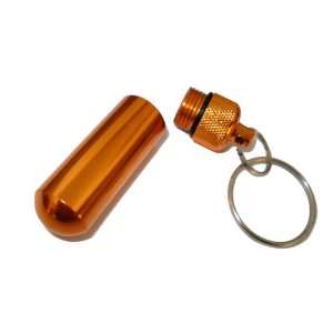  Large Orange Geocaching Capsule Keychain or Pill Holder 