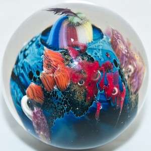 Glass Marble ~ Josh Simpson ~ COLORFUL Inhabited Planet  