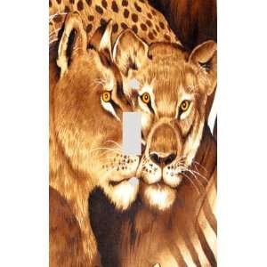  Big Cats on Brown Decorative Switchplate Cover