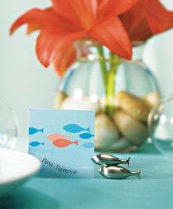 Beach Wedding Place Card Holders Double Fish  