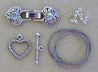 Silver Heart Clasp Bead Finding Kit Swarovski Crystal A