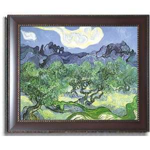  Olive Trees by Van Gogh Mahogany Finished Framed Canvas 