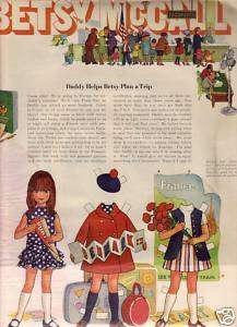 BETSY McCALL PAPER DOLL DADDY HELPS PLAN A TRIP  1970  
