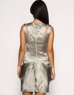 BNWT Karen Millen Silver Grey Silk Dress sz 10 RRP £165  