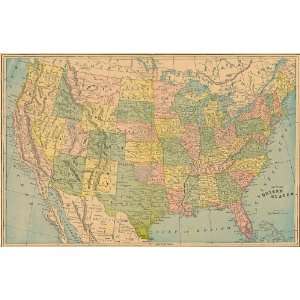    Cram 1894 Antique Map of the United States