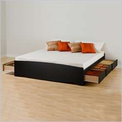 Prepac Sonoma Black King Platform Storage Bed with 6 Drawers [58318]
