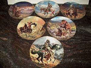   FRANKLIN MINT PLATES INDIAN WESTERN HERITAGE MUSEUM SET BY TOM BEECHAM