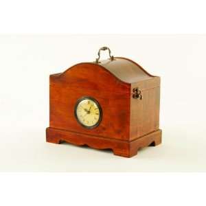  Elegant Brown Wooden Storage Chest with Clock