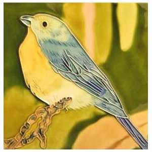 Finch Bird Ceramic Decorative Wall Art Tile 8x8