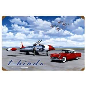  T Birds Aviation Vintage Metal Sign   Victory Vintage Signs 