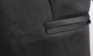 Korea Womens Lapel Casual Suits Blazer Jacket Outerwear Black Blue 
