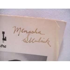  Skulnik, Menasha Playbill Signed Autograph The Fifth 