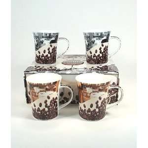  Coffee Bistro Mugs   Set of 4
