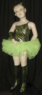 Lime PUNK ROCKER Tutu & Spats Dance Costume Child S New  