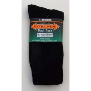  Extra Wide Sock Company #6950 Black Extra Wide Medi Sock 