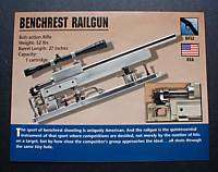 BENCHREST RAILGUN RIFLE PHOTO & FACTS FIREARMS GUN CARD  