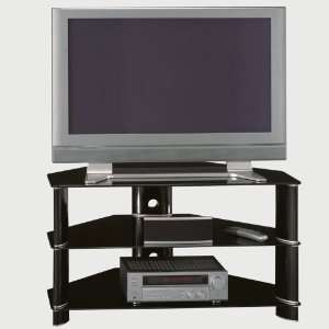  Black and Silver Widescreen TV Stand 