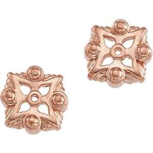  18K Rose Gold Earring Jackets Jewelry