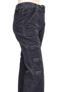 European Black Corduroy Pants High Waisted 27x32 Size 2  