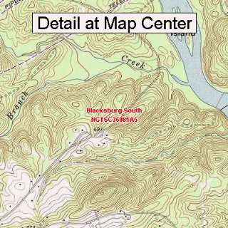  USGS Topographic Quadrangle Map   Blacksburg South, South 