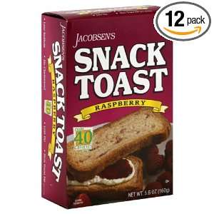 Jacobsen Raspberry Snack Toast, 5.8 Ounce (Pack of 12)  