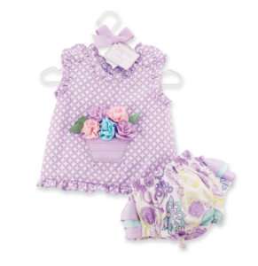 NWT Mud Pie Baby Buds Flower Pinafore Bloomer, 12 18 Mo  