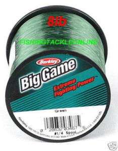 BERKLEY BIG GAME 8LB GREEN 1700yds SPOOL CARP SEA LINE  