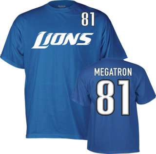Calvin Johnson #81 Blue Reebok Detroit Lions Megatron Name & Number 