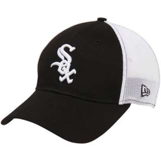 New Era Chicago White Sox Stretch Print Mesh Flex Hat   Black 