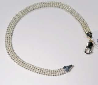 110 GIANI BERNINI Designer 925 Sterling Silver 4 Row Bead Bracelet 