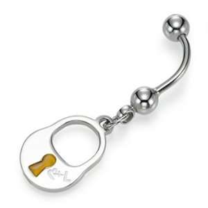  Stainless Steel Lock Piercing With Yellow Enamel Jewelry