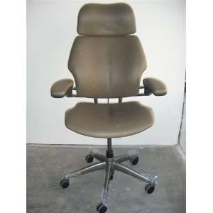 Humanscale Freedom Chair Headrest Gel Arms Seat & Back  Olive Leather 