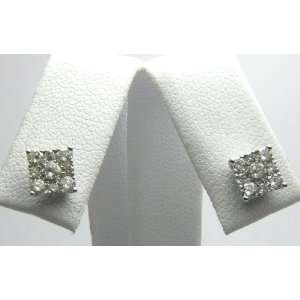  1.0cts Blinding Diamond & White Gold Post Earrings 14k 