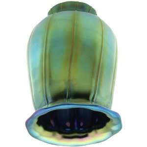   Blue Art Glass Squash Shade with 2 1/4 Fitter.