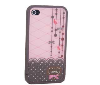   Love Bow Hard Back Cover Case for iPhone 4 4G+Screen protector  