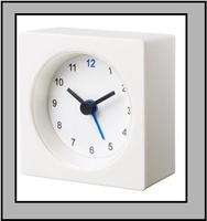 Ikea Modern Travel Alarm Clock White Color with battery  