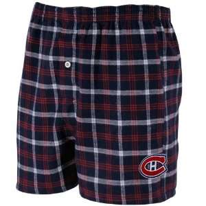   Canadiens Navy Blue Plaid Tailgate Boxer Shorts